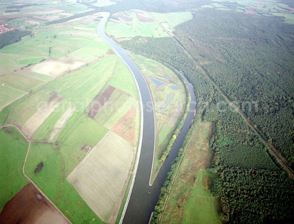 Parchau from above - Umleitung des Elbe - Havel - Kanales bei Parchau.