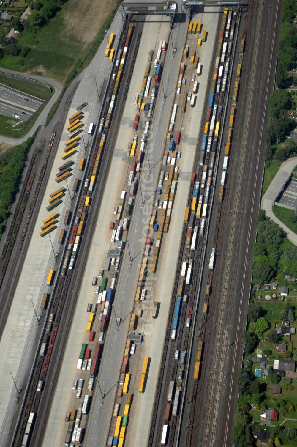 Aerial image Hamburg - German rail transshipment station in Hamburg-Billwerder