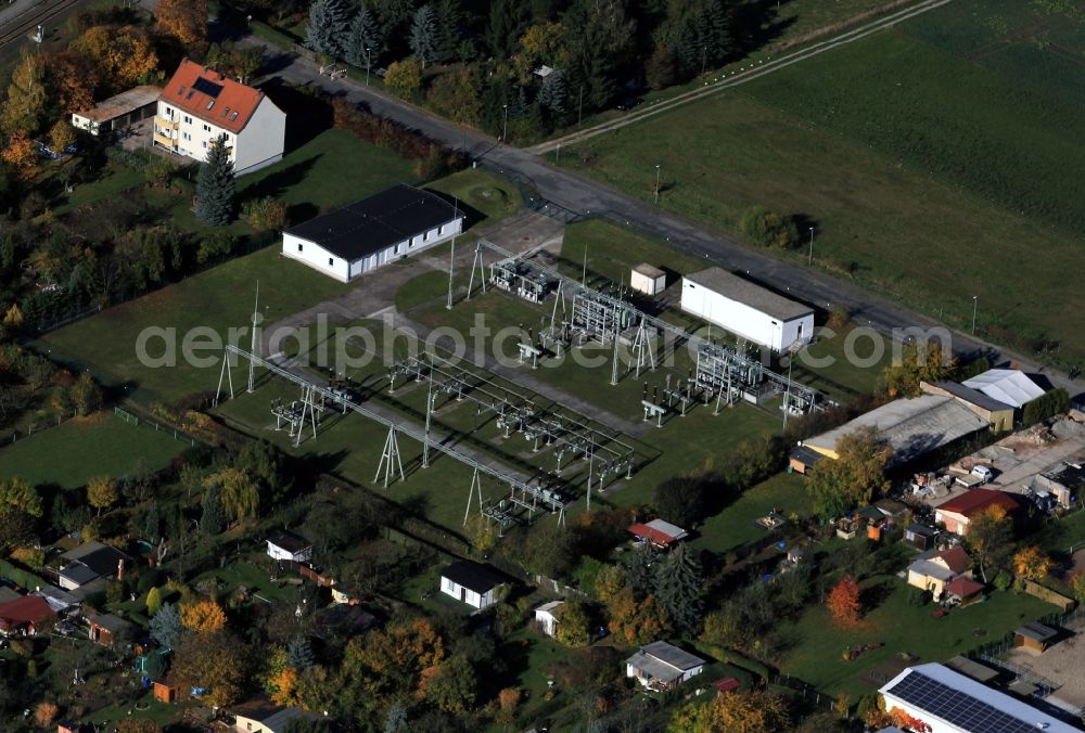 Weimar from above - Substation Weimar- Süd by the side of the road Bahnhofstrasse in Weimar in Thuringia