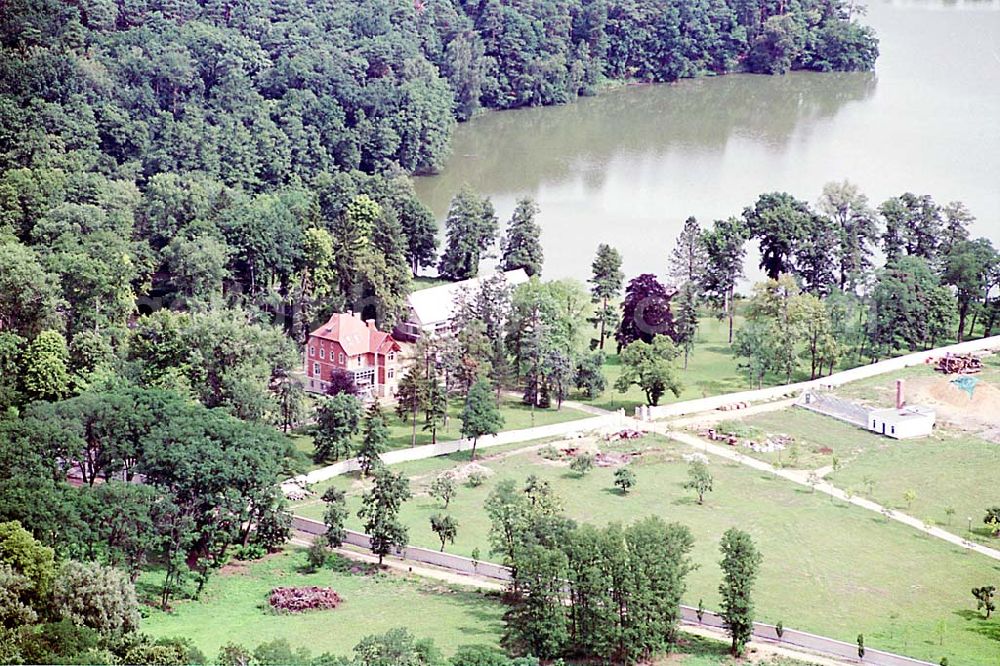 Aerial photograph Eggersdorf / Brandenburg - umzäuntes Grundstück bei Eggersdorf in Brandenburg 29.07.03