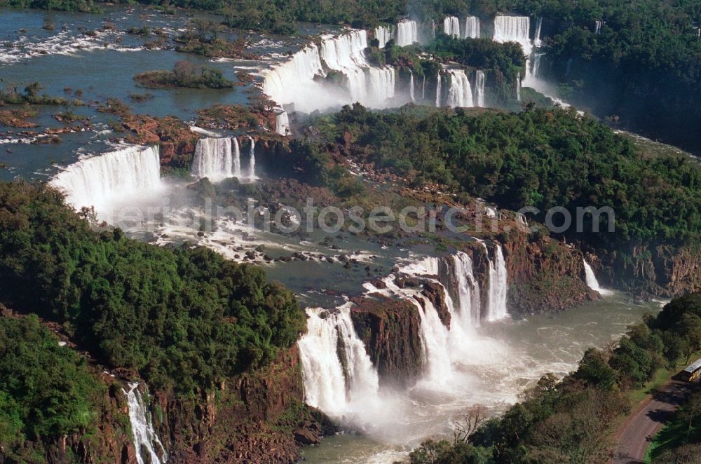 Aerial image Iguazu - UNESCO World Heritage waterfall of the Iguazu Falls in the province of Parana in Brazil