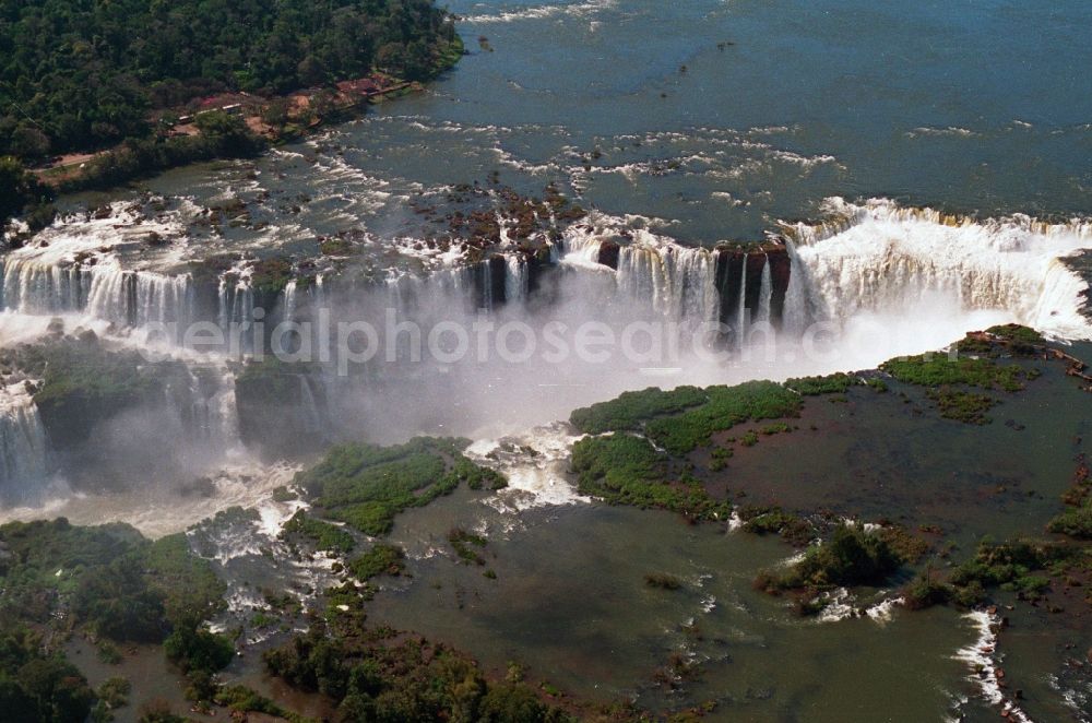 Iguazu from above - UNESCO World Heritage waterfall of the Iguazu Falls in the province of Parana in Brazil