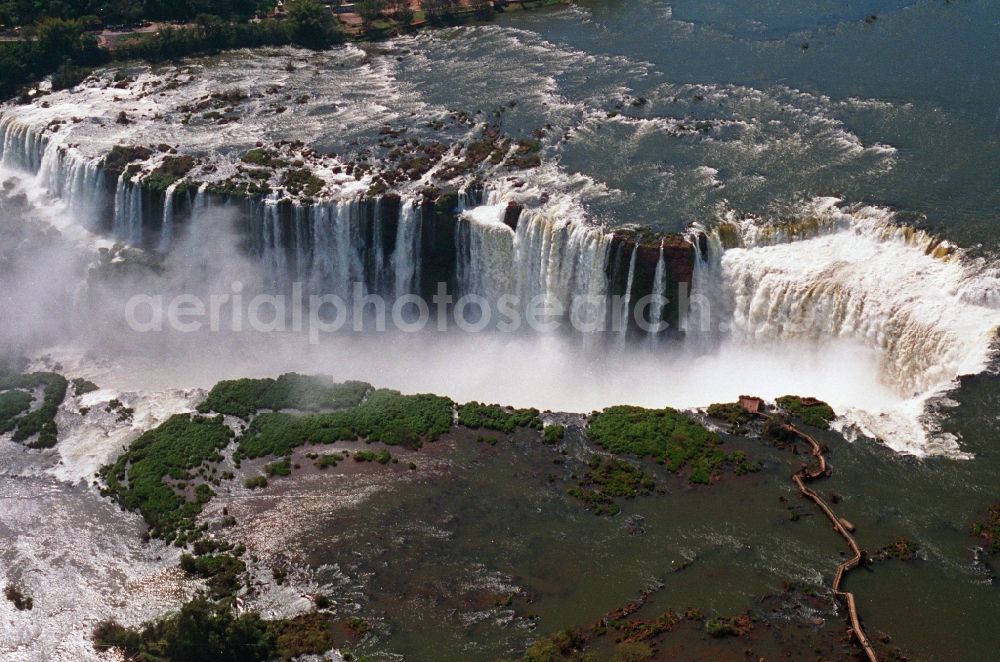 Iguazu from the bird's eye view: UNESCO World Heritage waterfall of the Iguazu Falls in the province of Parana in Brazil