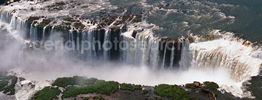 Aerial image Iguazu - UNESCO World Heritage waterfall of the Iguazu Falls in the province of Parana in Brazil