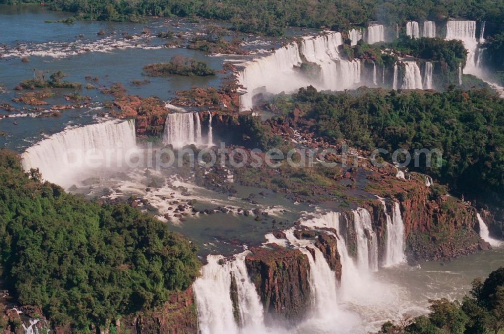 Iguazu from above - UNESCO World Heritage waterfall of the Iguazu Falls in the province of Parana in Brazil