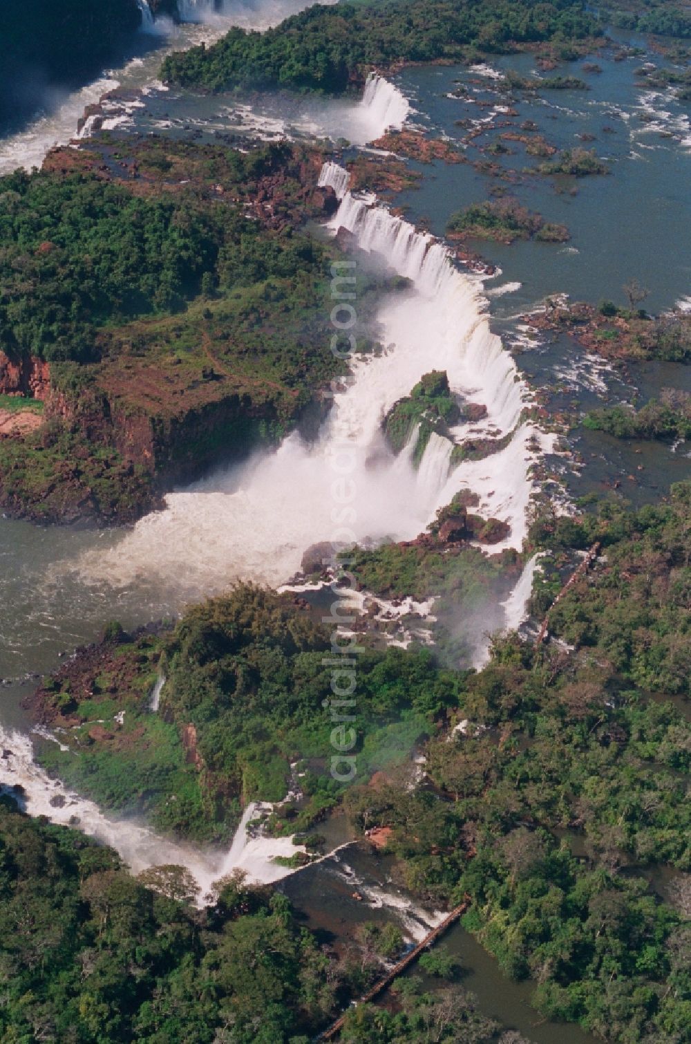 Aerial image Iguazu - UNESCO World Heritage waterfall of the Iguazu Falls in the province of Parana in Brazil