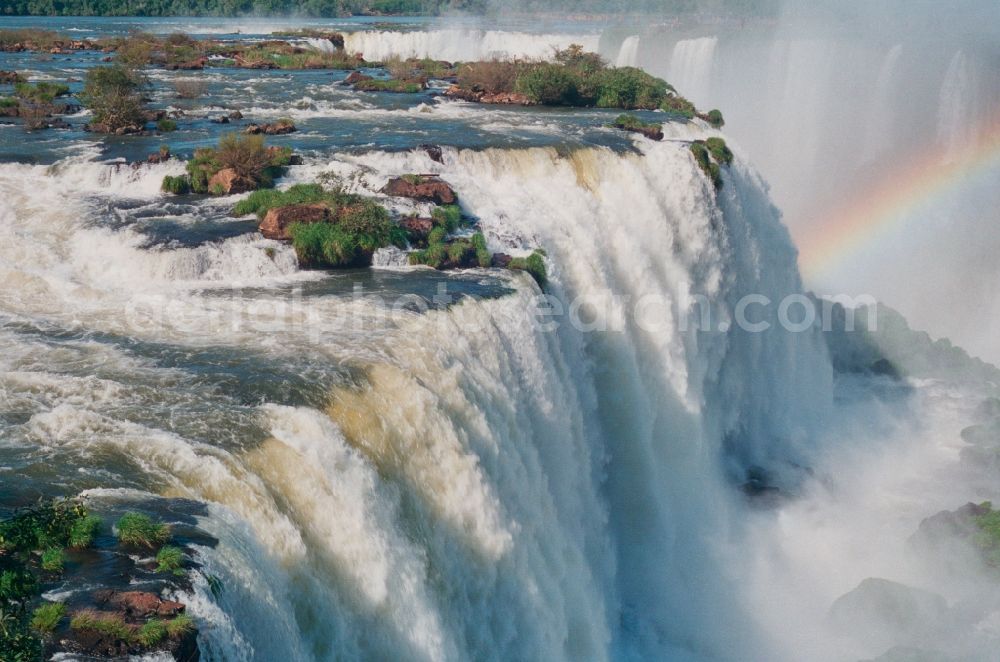 Aerial image Iguazu - UNESCO World Heritage waterfall of the Iguazu Falls in the province of Parana in Brazil