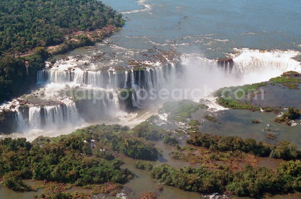 Iguazu from the bird's eye view: UNESCO World Heritage waterfall of the Iguazu Falls in the province of Parana in Brazil