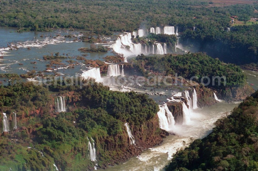 Aerial image Iguazu - UNESCO World Heritage waterfall of the Iguazu Falls in the province of Parana in Brazil