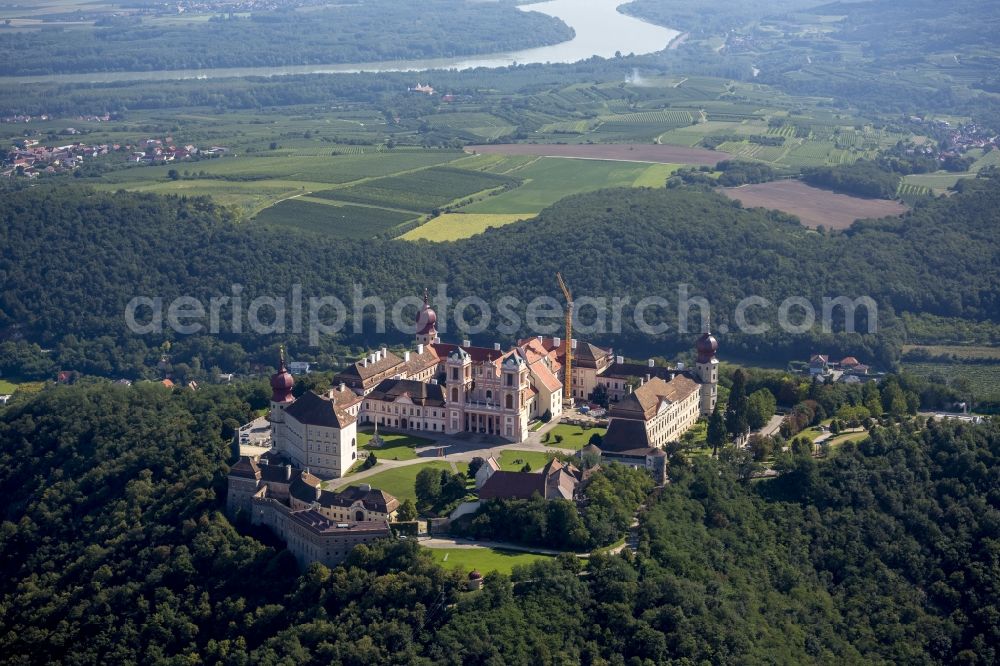 Krems from above - UNESCO World Heritage Site - the Austrian Benedictine Benedictine Congregation Stift Goettweig near Krems in Lower Austria in Austria