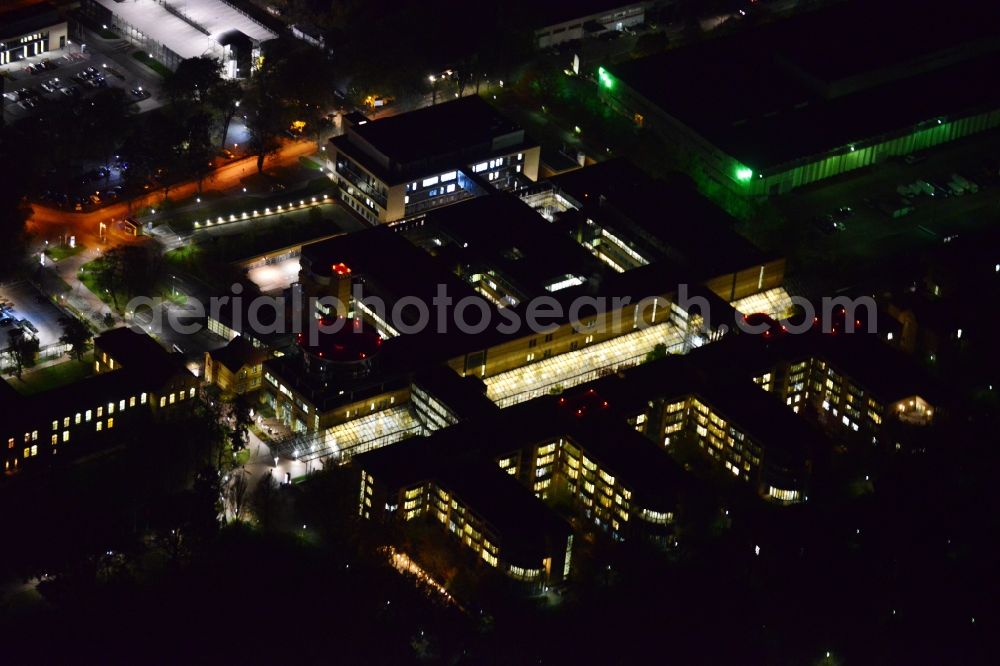 Aerial photograph Berlin - Night image with a view over the Emergency Hospital at the Warener Strasse in the district Marzahn-Hellersdorf in Berlin