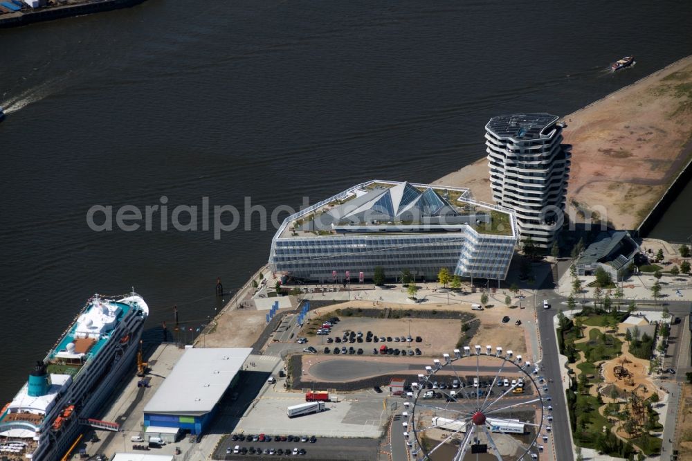 Aerial photograph Hamburg - View of the administration building of Unilever AG and the Marco Polo Tower in the district Hafencity in the Hanseatic City of Hamburg at the port of Hamburg