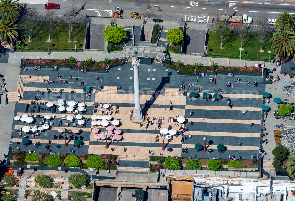 San Francisco from above - Ensemble space Union Square in the inner city center in San Francisco in California, USA