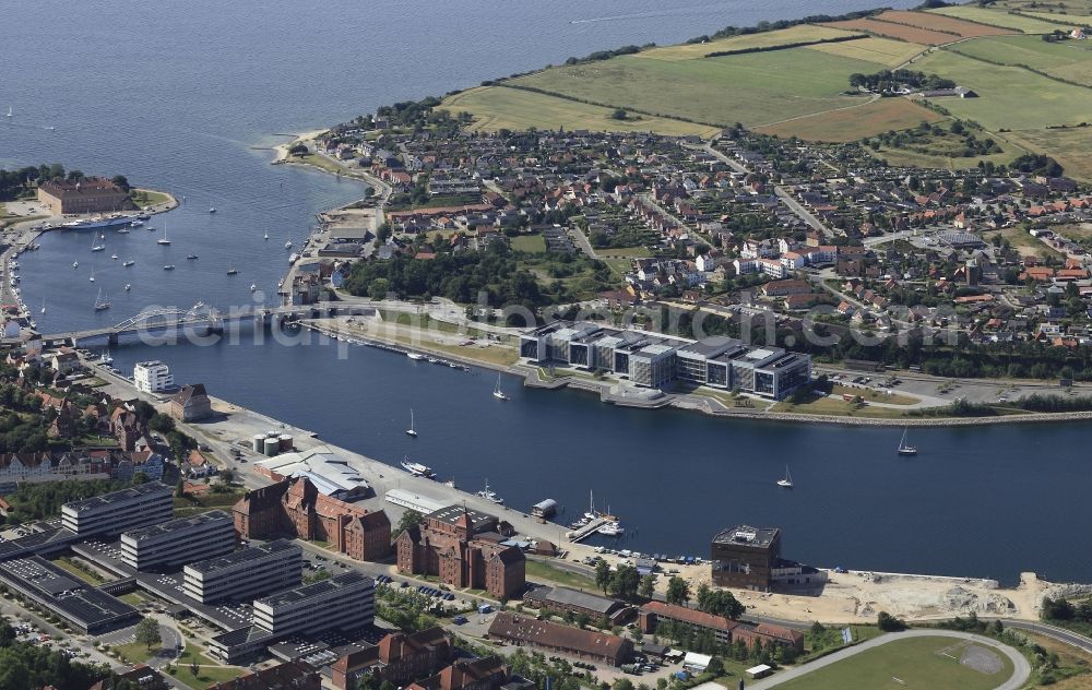 Sonderburg from above - University Alsion on Alssund in Sonderborg in Denmark