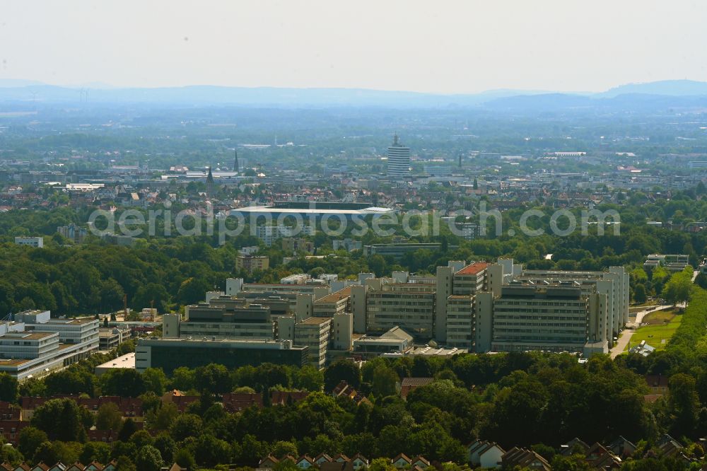 Aerial image Bielefeld - Campus university building complex on Universitaetsstrasse in Bielefeld in the state of North Rhine-Westphalia, Germany