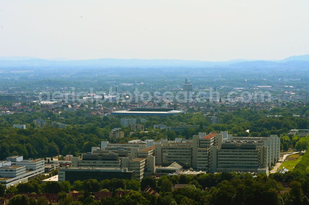 Aerial photograph Bielefeld - Campus university building complex on Universitaetsstrasse in Bielefeld in the state of North Rhine-Westphalia, Germany