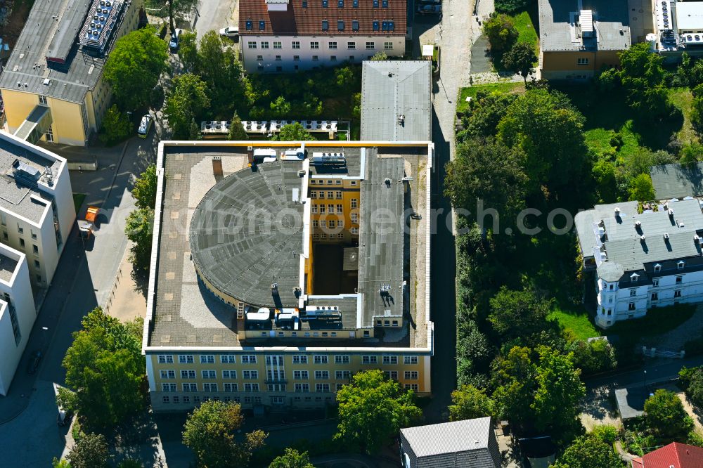 Jena from above - University- area Physikalisch-Astronomische Fakultaet on place Max-Wien-Platz in Jena in the state Thuringia, Germany