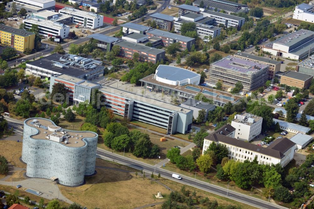 Cottbus from above - View of the new building of the University Library of BTU Cottbus in Brandenburg