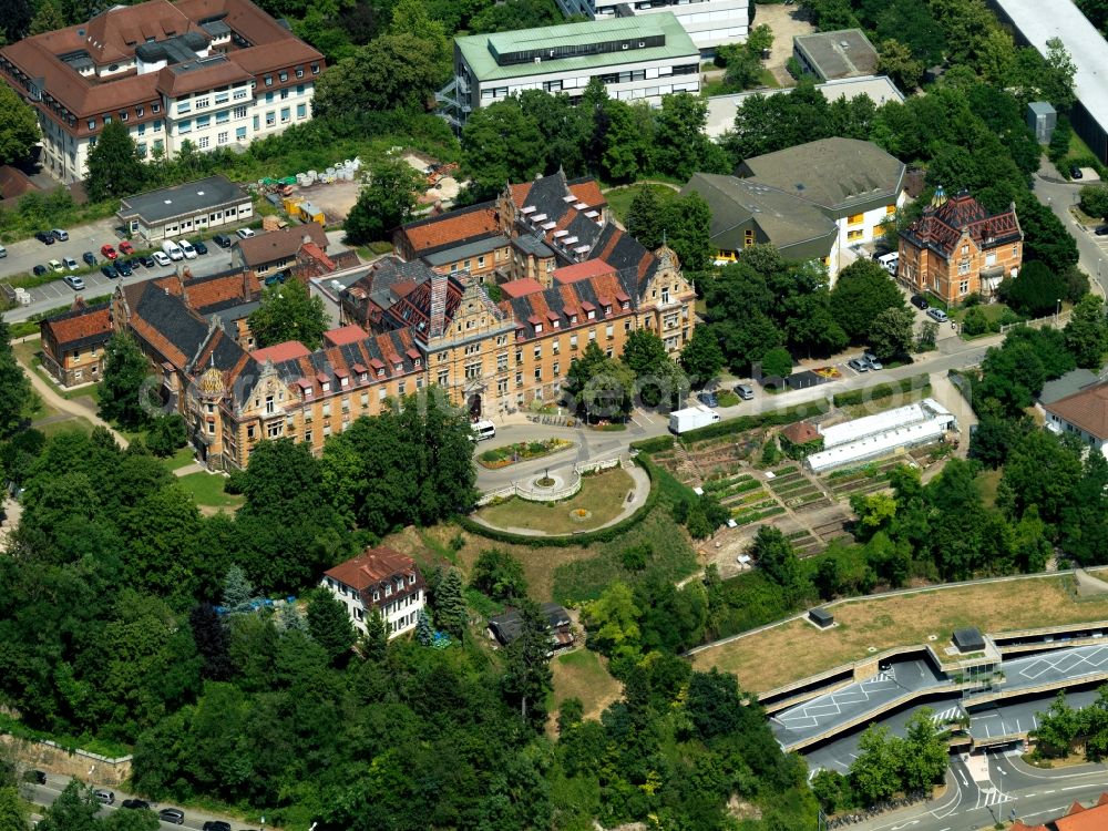 Tübingen from the bird's eye view: View of the buildings of the university clinic Tuebingen in the state Baden-Wuerttemberg