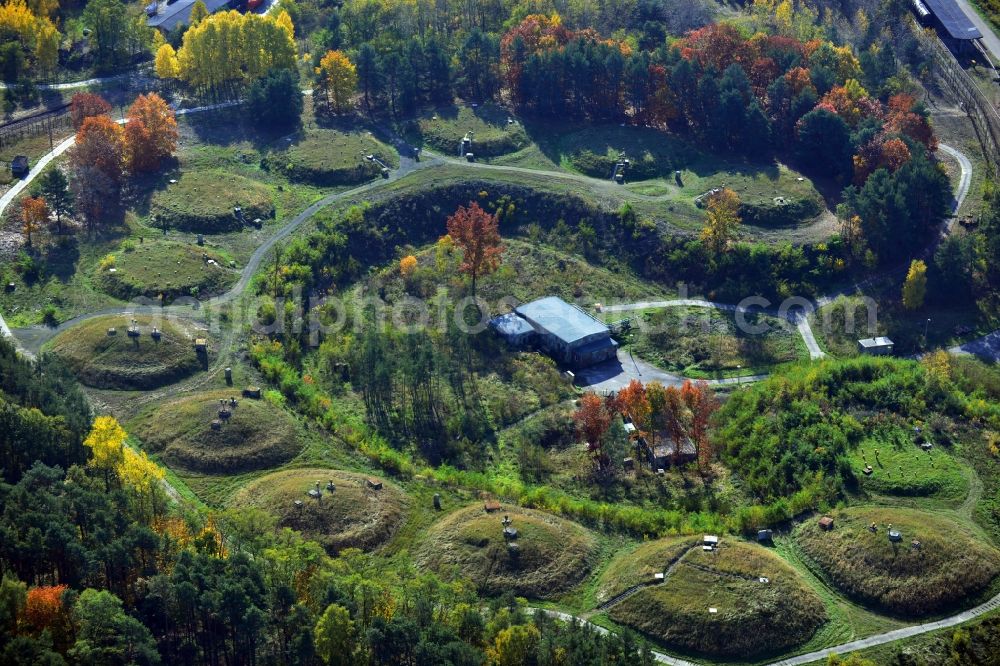 Kablow from the bird's eye view: Underground storage tanks of TABEG - the storage tank to the fuel supply in Kablow in Brandenburg