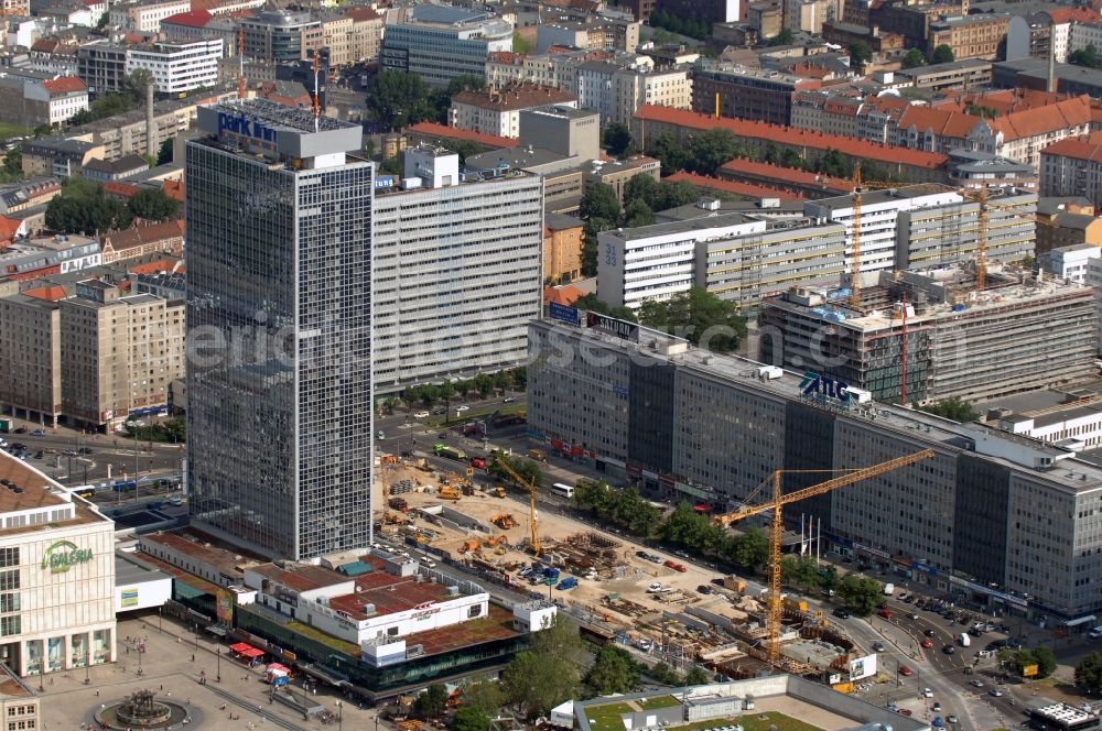 Berlin from above - View of the construction site of the underground parking garage at Park Inn Hotel at Alexanderplatz