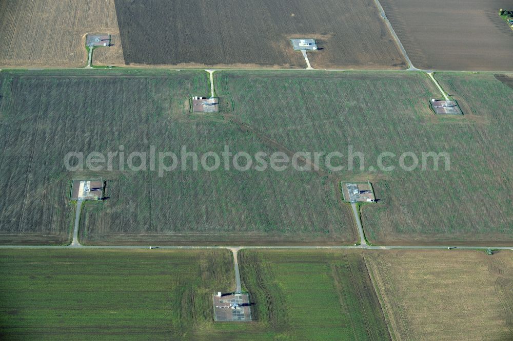 Aerial image Teutschenthal - Underground gas storage field of Vng-verbundnetz Gas AG in Teutschenthal in the state Saxony-Anhalt