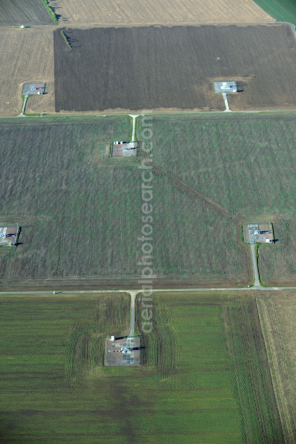 Aerial image Teutschenthal - Underground gas storage field of Vng-verbundnetz Gas AG in Teutschenthal in the state Saxony-Anhalt