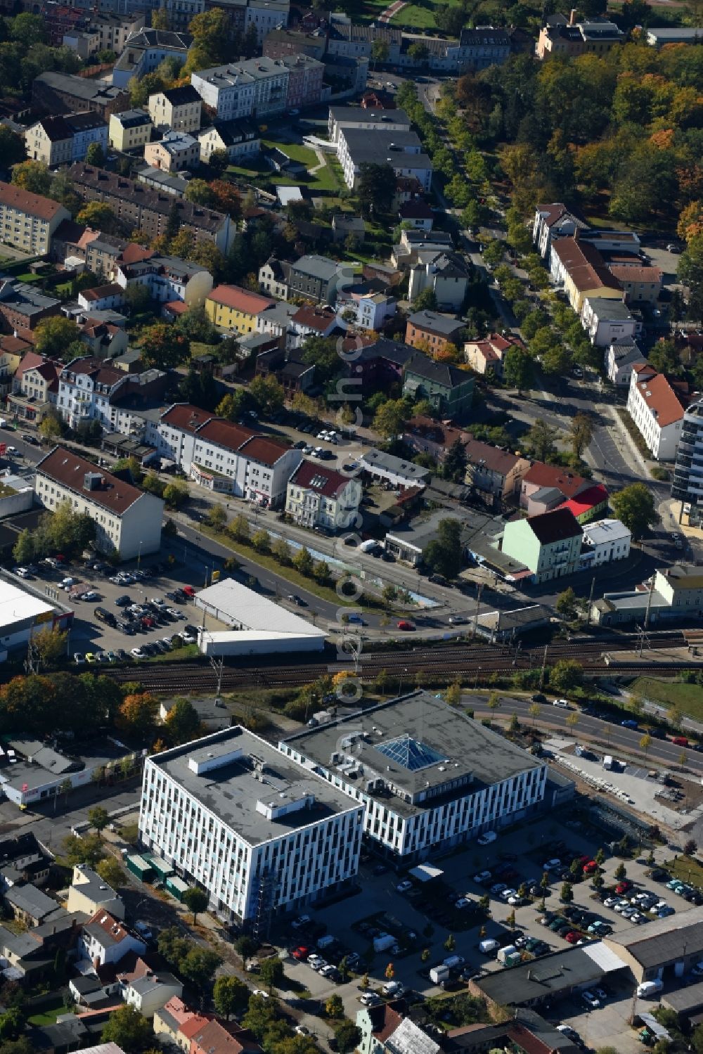 Aerial photograph Fürstenwalde/Spree - Administration building of the company Bonava Deutschland GmbH Am Nordstern in Fuerstenwalde/Spree in the state Brandenburg, Germany