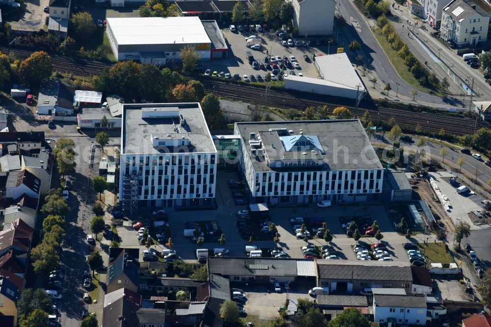 Fürstenwalde/Spree from the bird's eye view: Administration building of the company Bonava Deutschland GmbH Am Nordstern in Fuerstenwalde/Spree in the state Brandenburg, Germany