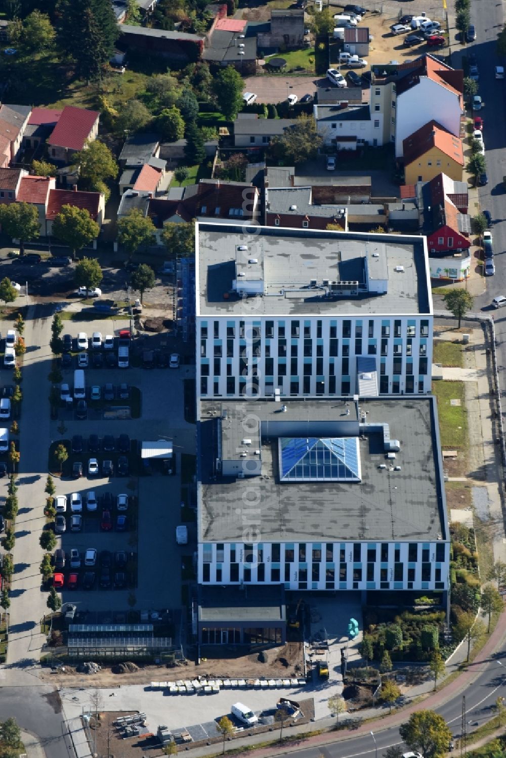 Fürstenwalde/Spree from above - Administration building of the company Bonava Deutschland GmbH Am Nordstern in Fuerstenwalde/Spree in the state Brandenburg, Germany