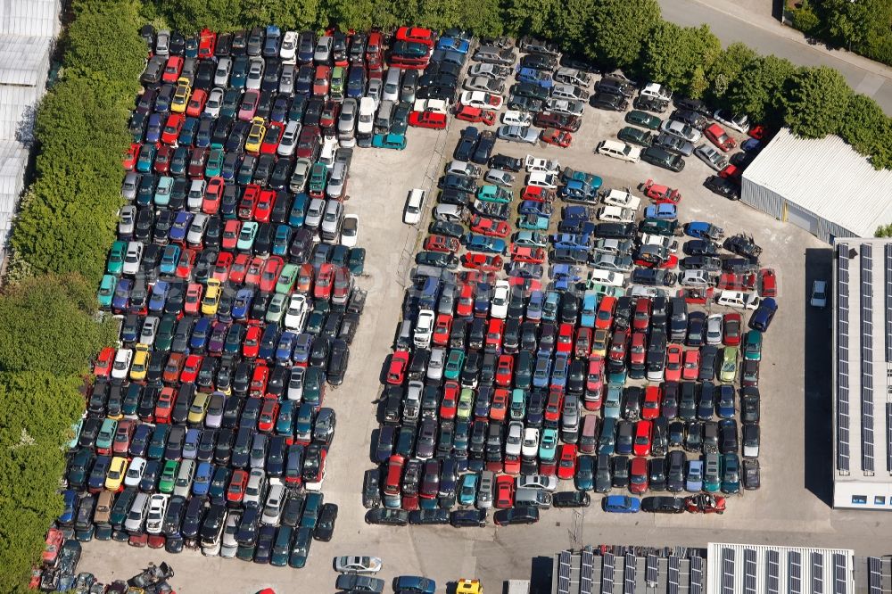 Menden from the bird's eye view: View of the company Rennebaum Auto - Recycling in Menden in the state of North Rhine-Westphalia