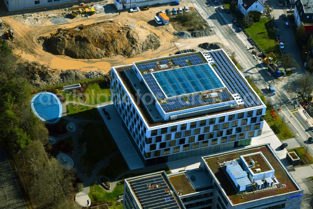 Stuttgart from above - Administration building of the company on Sigmaringer Strasse in the district Moehringen in Stuttgart in the state Baden-Wuerttemberg, Germany