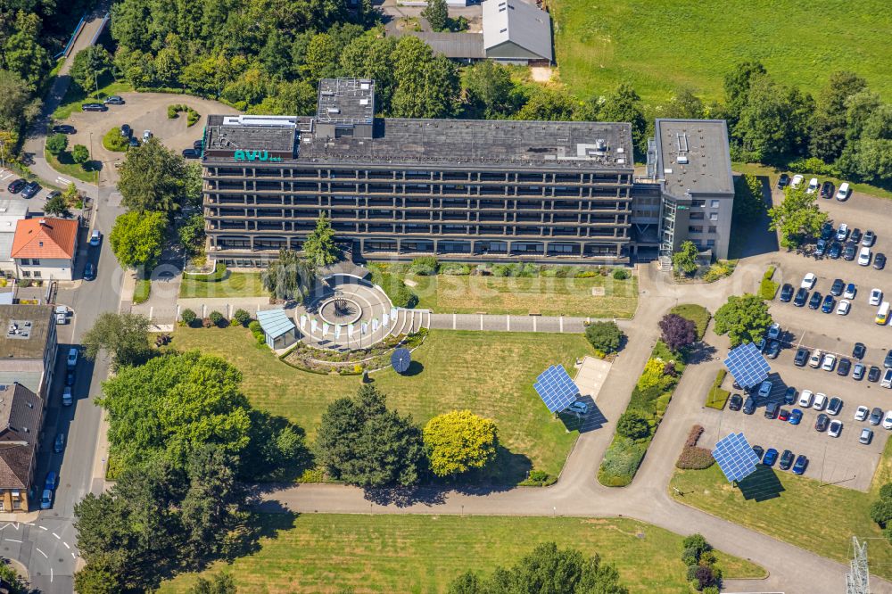 Aerial image Gevelsberg - Administration building of the company AVU Aktiengesellschaft fuer Versorgungs-Unternehmen An of Drehbonk on street An der Drehbank in the district Heck in Gevelsberg in the state North Rhine-Westphalia, Germany