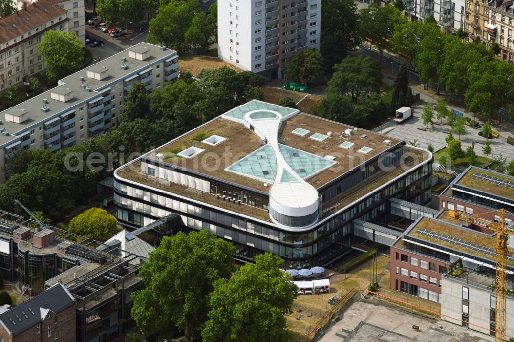 Karlsruhe from above - Administration building of the company of Badischer Gemeinde-Versicherungs-Verband on Durlacher Allee in Karlsruhe in the state Baden-Wurttemberg, Germany