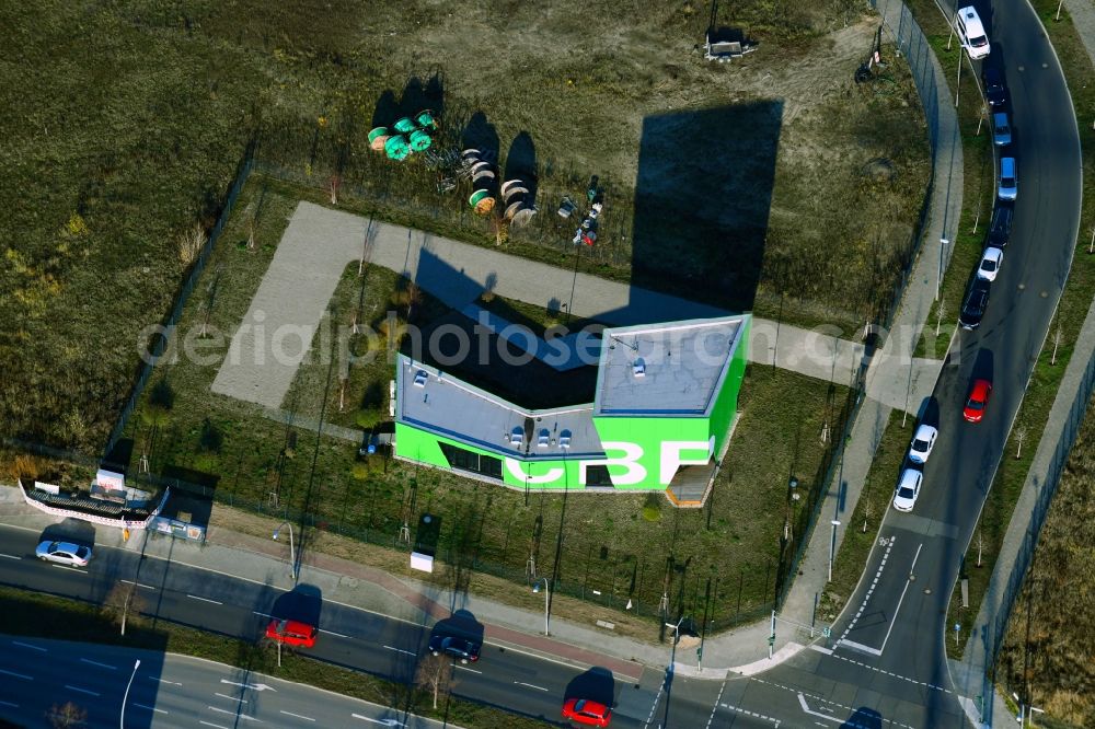 Berlin from above - Administration building of the company CleanTech Pavillon Berlin on Bitterfelder Strasse in Berlin, Germany