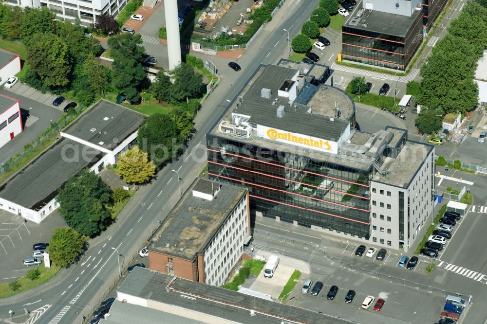 Wetzlar from the bird's eye view: Administration building of the company Continental Automotive on Philipsstrasse in Wetzlar in the state Hesse, Germany