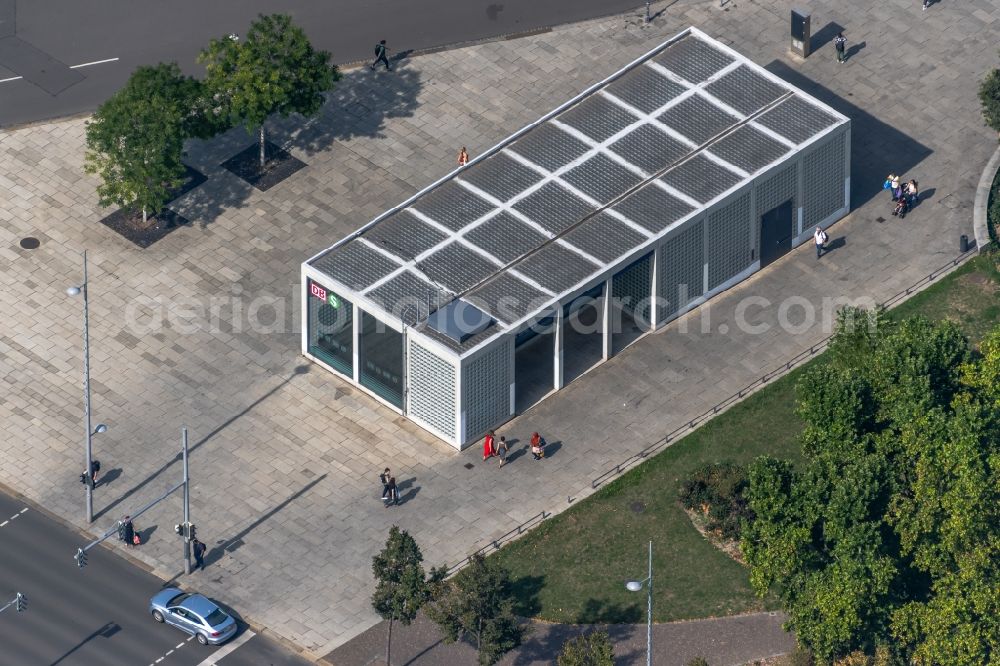 Leipzig from above - Administration building of the company of Deutsche Bahn on Martin-Luther-Ring in the district Zentrum in Leipzig in the state Saxony, Germany