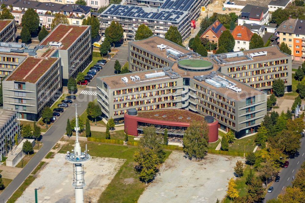 Aerial photograph Paderborn - Administration building of the company of dSPACE GmbH on Rathenaustrasse in Paderborn in the state North Rhine-Westphalia, Germany