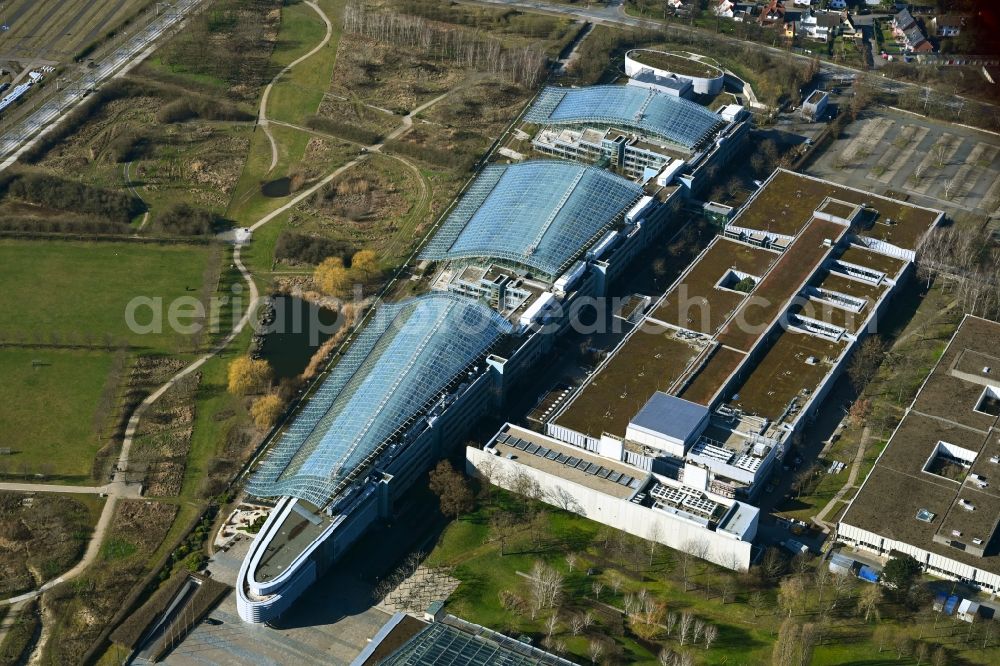 Aerial image Hannover - Administration building of the company Finanz Informatik GmbH & Co. KG on the an der Laatzener Strasse in the district Bemerode in Hannover in the state Lower Saxony, Germany