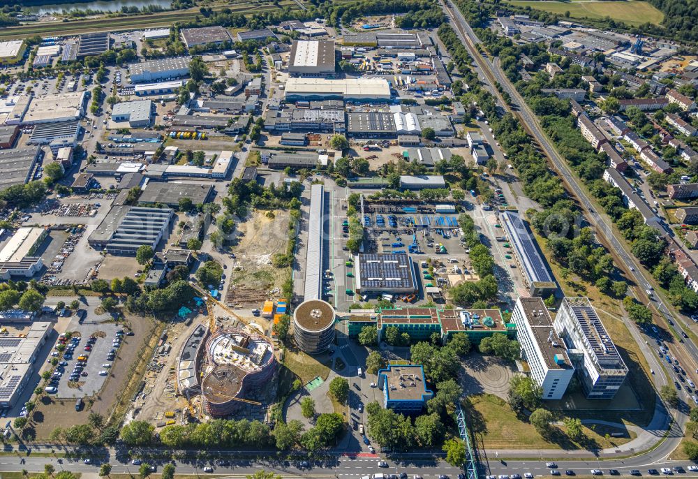 Aerial image Gelsenkirchen - Administration building of the company GELSENWASSER AG on Willy-Brandt-Allee in Gelsenkirchen in the state North Rhine-Westphalia, Germany