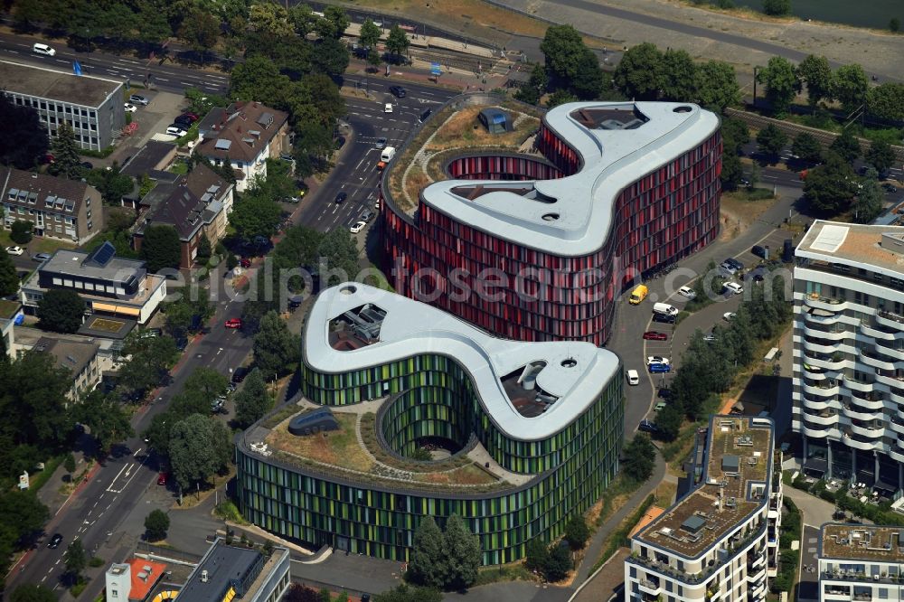 Aerial image Köln - Administration building of the company of HEUBECK AG on Gustav-Heinemann-Ufer in the district Bayenthal in Cologne in the state North Rhine-Westphalia, Germany