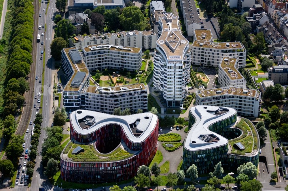 Aerial image Köln - Administration building of the company of HEUBECK AG on Gustav-Heinemann-Ufer in the district Bayenthal in Cologne in the state North Rhine-Westphalia, Germany