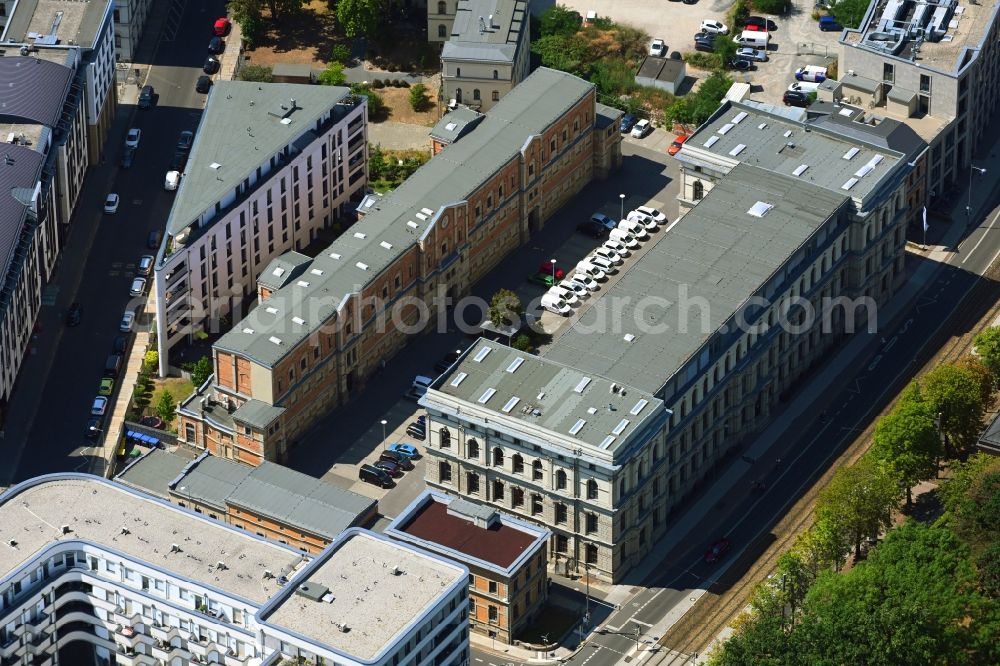 Aerial image Leipzig - Administration building of the company of MDV a?? Mitteldeutscher Verkehrsverbund in Leipzig in the state Saxony, Germany