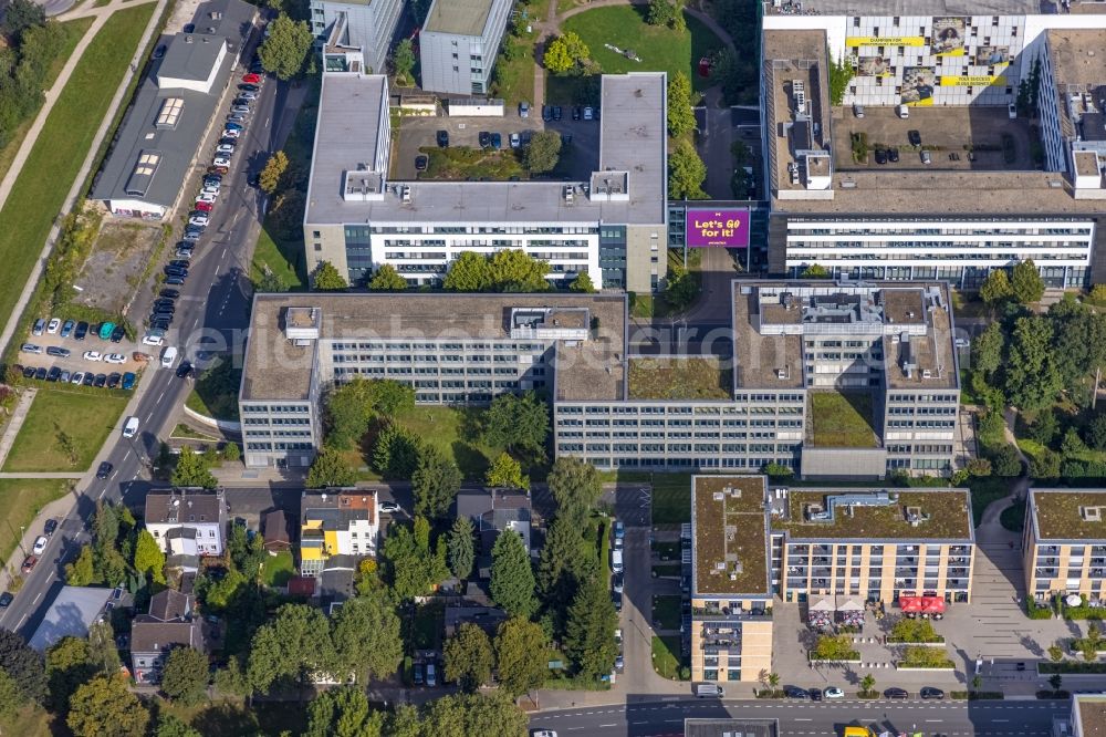 Aerial image Düsseldorf - Administration building of the company of the METRO Deutschland GmbH on Metro-Strasse in the district Flingern-Nord in Duesseldorf at Ruhrgebiet in the state North Rhine-Westphalia, Germany