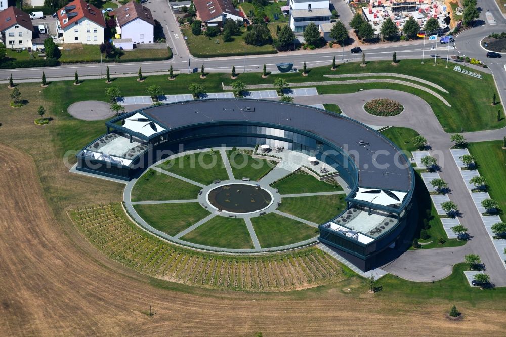 Abstatt from the bird's eye view: Administration building of the company of Muenzing Chemie GmbH on Muenzingstrasse in Abstatt in the state Baden-Wurttemberg, Germany