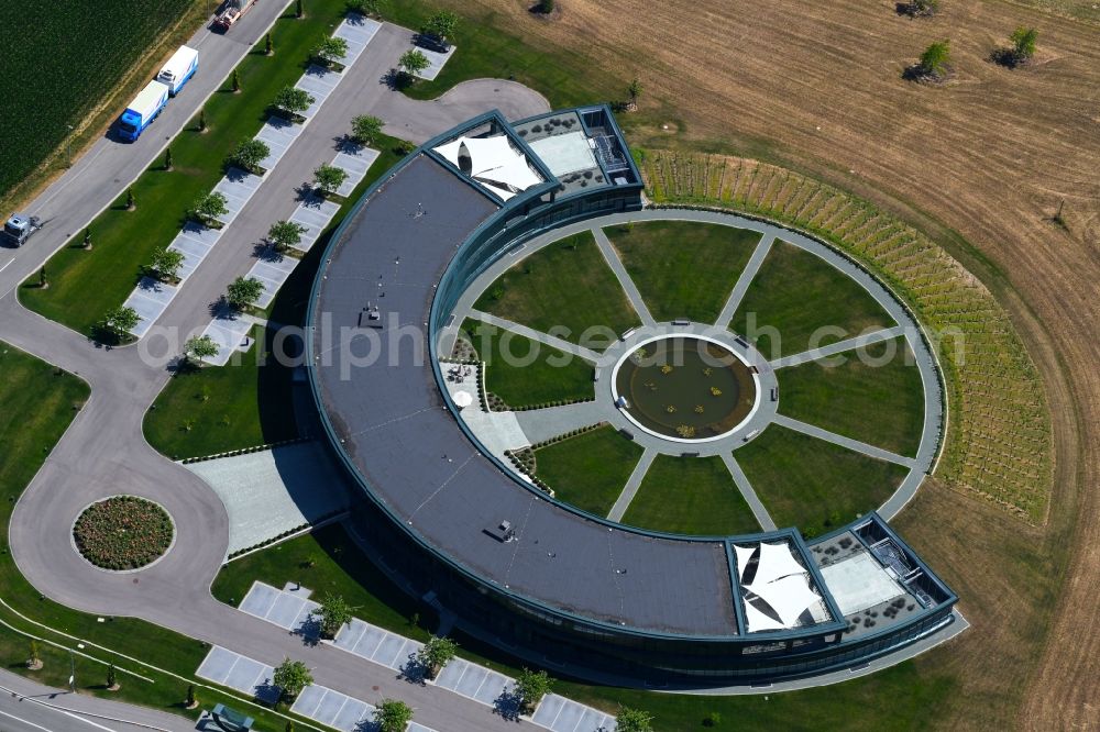 Aerial image Abstatt - Administration building of the company of Muenzing Chemie GmbH on Muenzingstrasse in Abstatt in the state Baden-Wurttemberg, Germany