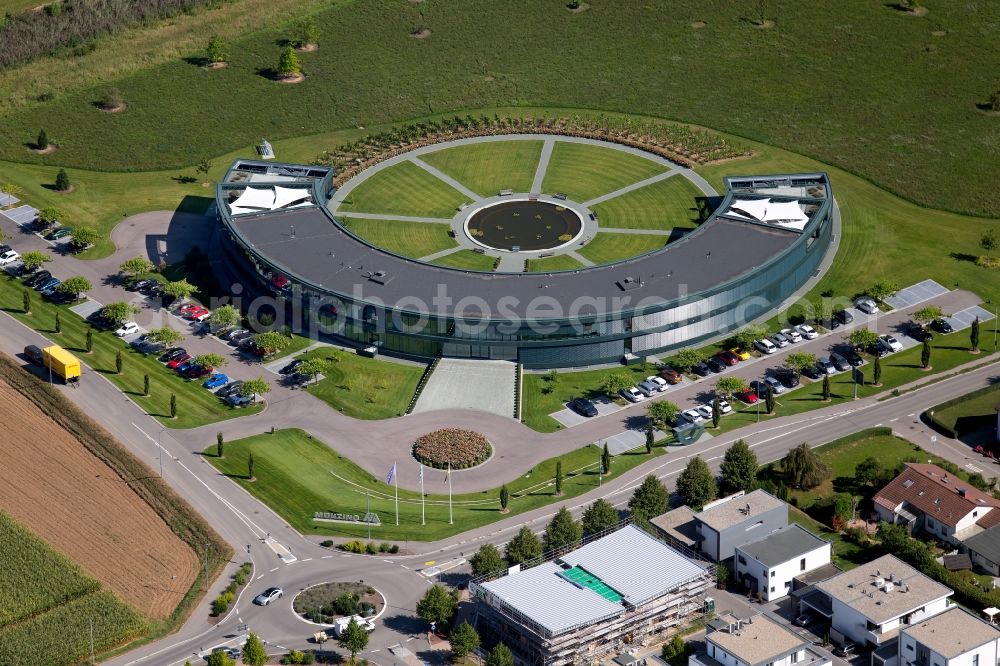 Aerial photograph Abstatt - Administration building of the company of Muenzing Chemie GmbH on Muenzingstrasse in Abstatt in the state Baden-Wurttemberg, Germany