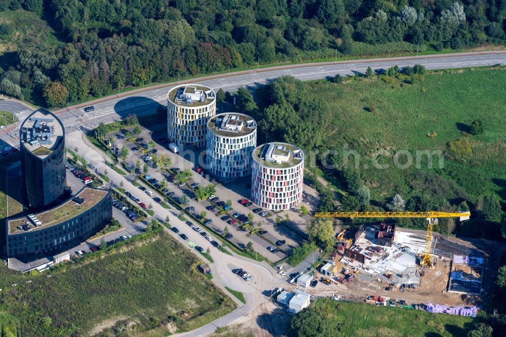 Norderstedt from the bird's eye view: Administration building of the company Nordport Towers in Norderstedt in the state Schleswig-Holstein, Germany