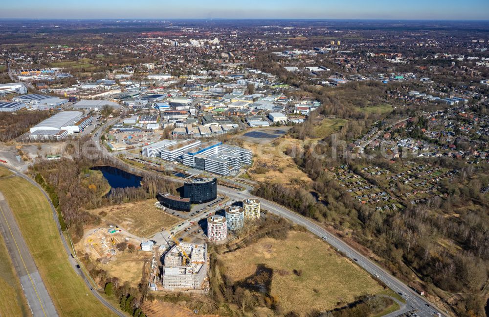 Norderstedt from above - Administration building of the company Nordport Towers in Norderstedt in the state Schleswig-Holstein, Germany