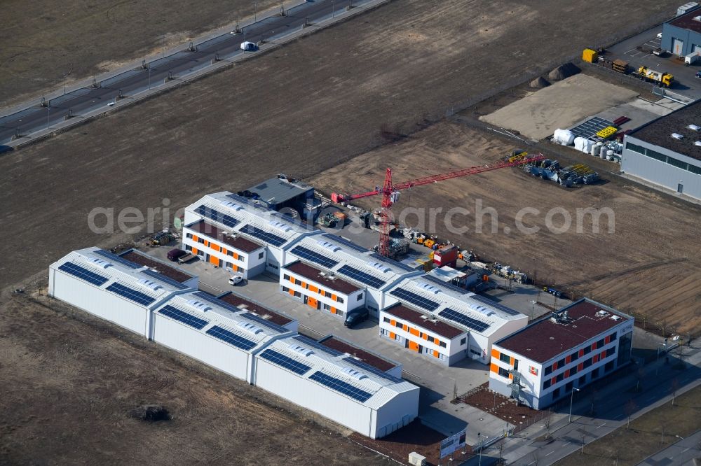 Berlin from the bird's eye view: Administration building of the company of Oskar Boettcher GmbH & Co. KG on Gross-Berliner Donm in the district Johannisthal in Berlin, Germany